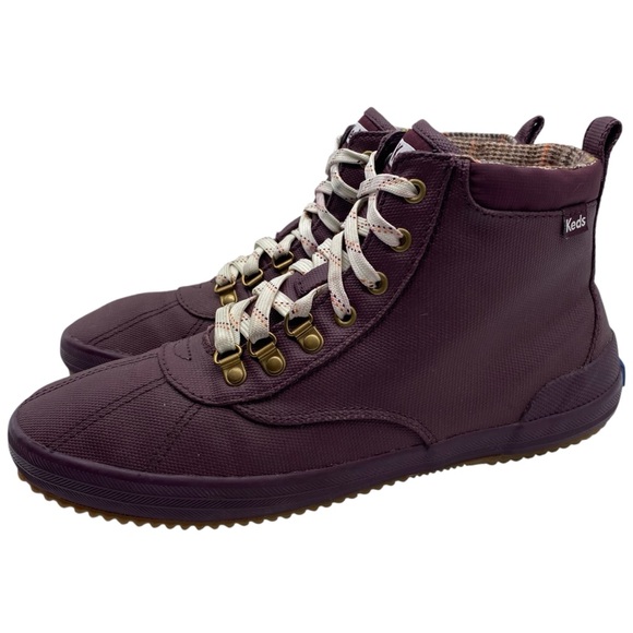 Keds Shoes - Keds Womens Shoes Scout Lace Up Boots Sz 9.5 Plum Purple Water Resistant Flat